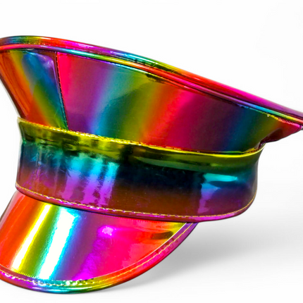 HTR200 RAINBOW HOLOGRAPHIC PLAIN CAPTAIN POLICE HAT