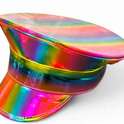 HTR200 RAINBOW HOLOGRAPHIC PLAIN CAPTAIN POLICE HAT