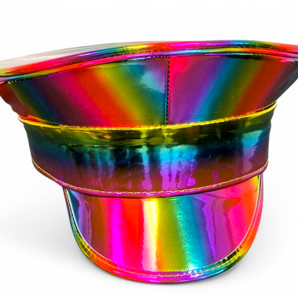 HTR200 RAINBOW HOLOGRAPHIC PLAIN CAPTAIN POLICE HAT
