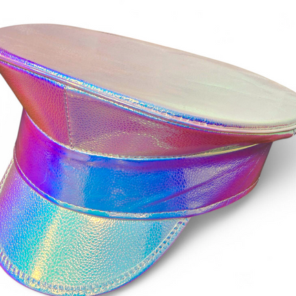 HTR200 RAINBOW HOLOGRAPHIC PLAIN CAPTAIN POLICE HAT