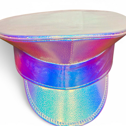 HTR200 RAINBOW HOLOGRAPHIC PLAIN CAPTAIN POLICE HAT