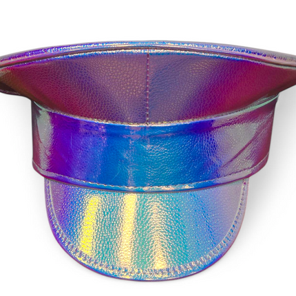 HTR200 RAINBOW HOLOGRAPHIC PLAIN CAPTAIN POLICE HAT