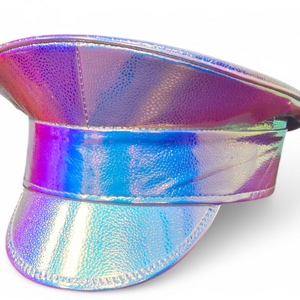 HTR200 RAINBOW HOLOGRAPHIC PLAIN CAPTAIN POLICE HAT
