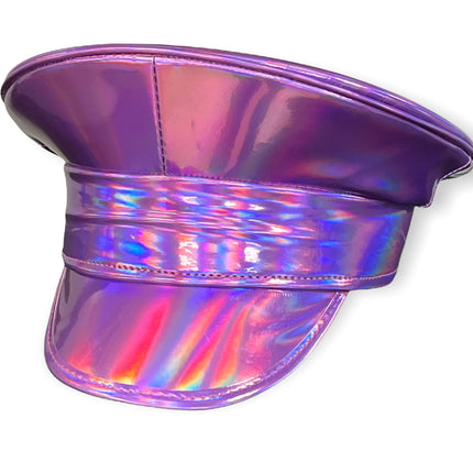 HTR200 RAINBOW HOLOGRAPHIC PLAIN CAPTAIN POLICE HAT