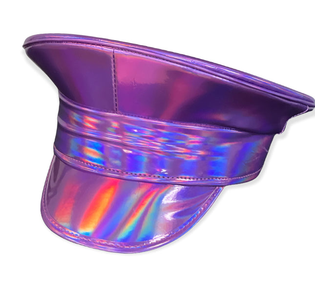 HTR200 RAINBOW HOLOGRAPHIC PLAIN CAPTAIN POLICE HAT