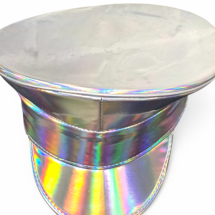 HTR200 RAINBOW HOLOGRAPHIC PLAIN CAPTAIN POLICE HAT
