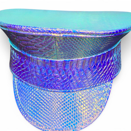 HTR200 RAINBOW HOLOGRAPHIC PLAIN CAPTAIN POLICE HAT