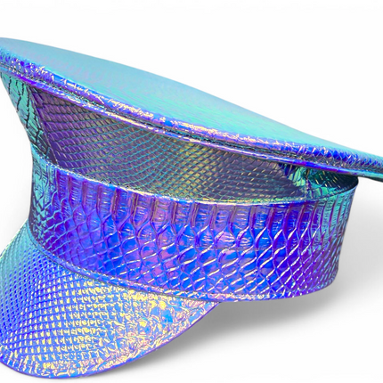 HTR200 RAINBOW HOLOGRAPHIC PLAIN CAPTAIN POLICE HAT