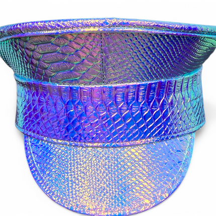 HTR200RN  RAINBOW HOLOGRAPHIC CAPTAIN HAT