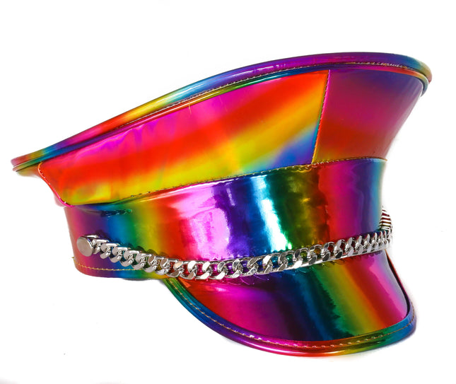 HTR205RN DIAMOND CUT CHAIN ASSORTED RAINBOW HAT
