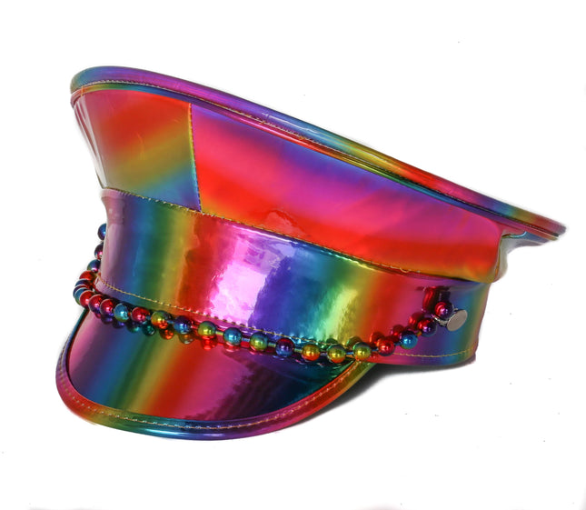 HTR206RN MULTICOLORED BEADED RAINBOW HAT