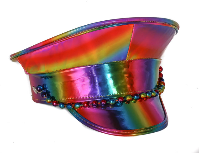 HTR206RN MULTICOLORED BEADED RAINBOW HAT