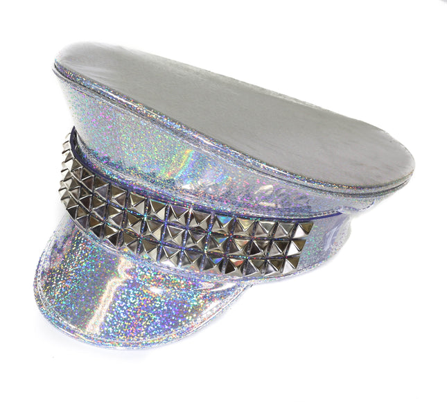 HTR213RN 3 ROW PYRAMID RAINBOW CAPTAIN HAT