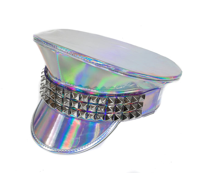 HTR213RN 3 ROW PYRAMID RAINBOW CAPTAIN HAT