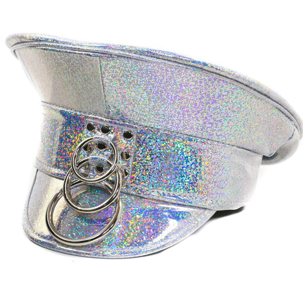 HT242RAINBOW THREE BONDAGE RING CAPTAIN HAT HAND MADE USA