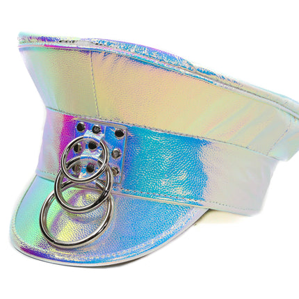 HT242RAINBOW THREE BONDAGE RING CAPTAIN HAT HAND MADE USA