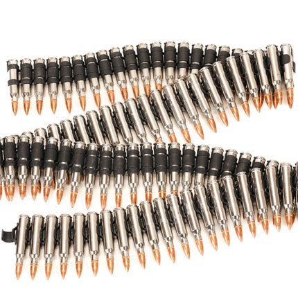 M16 NICKEL SHELL -COPPER TIPS  LINKED BULLET BELT
