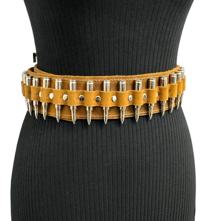 WBT121BRN -BRS  STUDDED WOMENS  BULLET WAIST BELT
