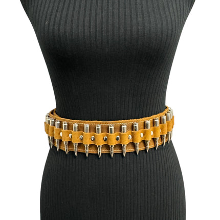 WBT121BRN -BRS  STUDDED WOMENS  BULLET WAIST BELT