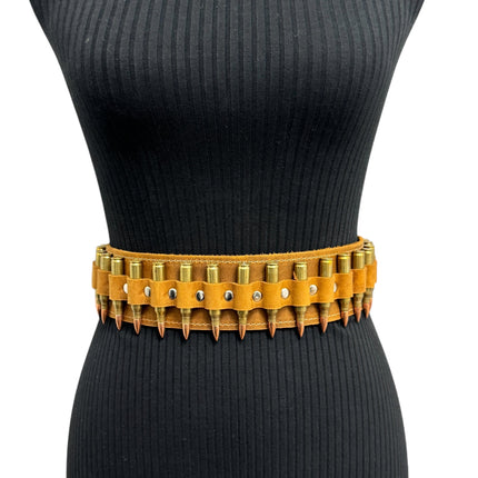 WBT121BRN -BRS  STUDDED WOMENS  BULLET WAIST BELT