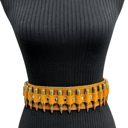 WBT121BRN -BRS  STUDDED WOMENS  BULLET WAIST BELT