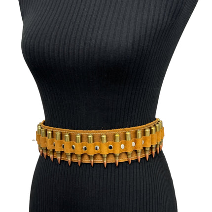 WBT121BRN -BRS  STUDDED WOMENS  BULLET WAIST BELT