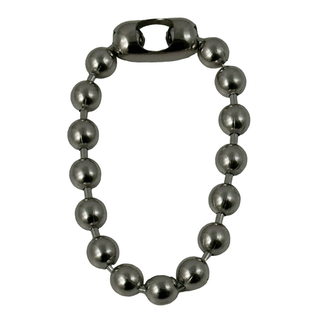 BC982-BS BLACK REGULAR 3/8" BALL CHAIN BRACELET