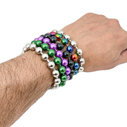 BC982-GRN GREEN  REGULAR 3/8" BALL CHAIN BRACELET