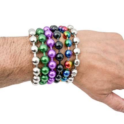 BC982-RN RAINBOW REGULAR 3/8" BALL CHAIN BRACELET