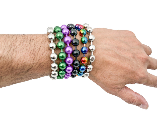 BC982-PPL PURPLE REGULAR 3/8" BALL CHAIN BRACELET