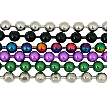 BC982-RN RAINBOW REGULAR 3/8" BALL CHAIN BRACELET