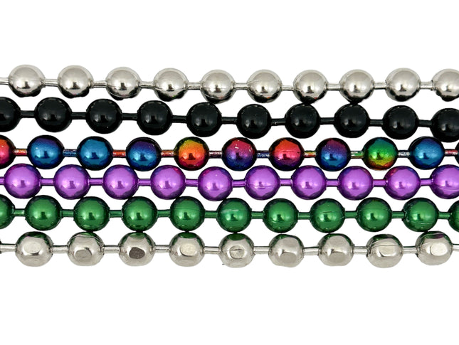 BC982-RN RAINBOW REGULAR 3/8" BALL CHAIN BRACELET