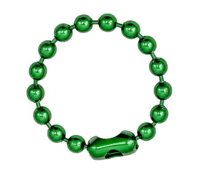 BC982-GRN GREEN  REGULAR 3/8" BALL CHAIN BRACELET