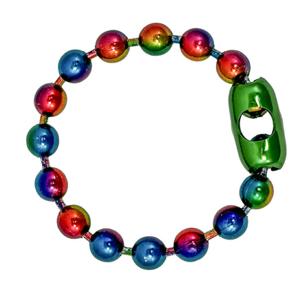 BC982-RN RAINBOW REGULAR 3/8" BALL CHAIN BRACELET