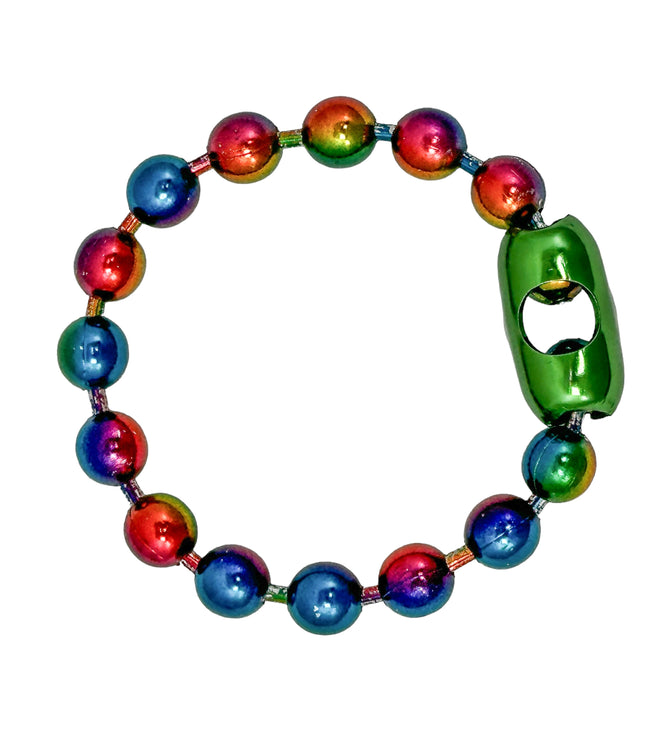 BC982-RN RAINBOW REGULAR 3/8" BALL CHAIN BRACELET