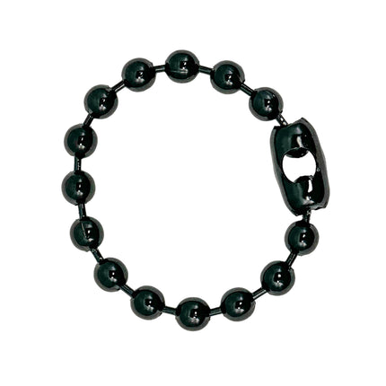 BC982-BS BLACK REGULAR 3/8" BALL CHAIN BRACELET