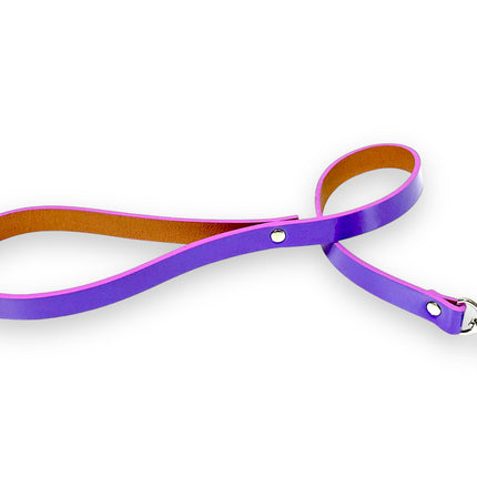 LS400P  LEASH PATENT SHINY NEION  VEGAN STRAPPED TRIGGER CLASP