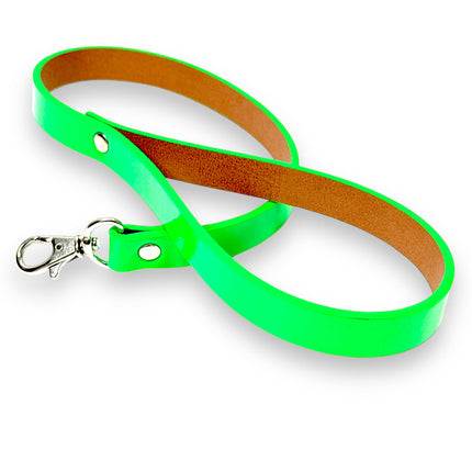 LS400P  LEASH PATENT SHINY NEION  VEGAN STRAPPED TRIGGER CLASP