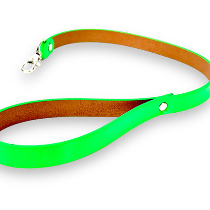 LS400P  LEASH PATENT SHINY NEION  VEGAN STRAPPED TRIGGER CLASP