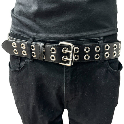 BT145M  VEGAN  LEATHER BELT WITH 2 ROW 1" EYELETS GROMMET