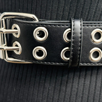 BT145M  VEGAN  LEATHER BELT WITH 2 ROW 1" EYELETS GROMMET