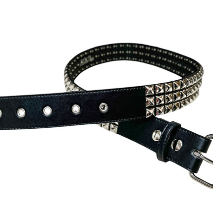 BT104VG  VEGAN LEATHER 3 ROW PYRAMID STUD BELT