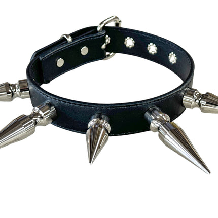 FCK362 VEGAN MATT SILVER  3" SPIKE CHOKER