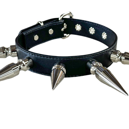 FCK362 VEGAN MATT SILVER  3" SPIKE CHOKER