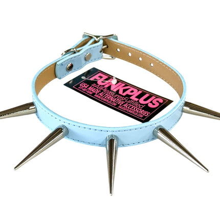 FCK215 SHINY NEON PASTEL   3" LONG PIN SPIKE CHOKER