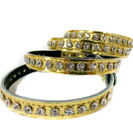 CK247P-GOLD 1/2" GOLD PATENT LEATHER CHOKER WITH ONE ROW