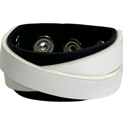 BC501BW   VEGAN LEATHER CROSS STRAP BRACELET