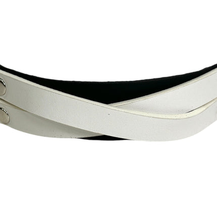 BC501BW   VEGAN LEATHER CROSS STRAP BRACELET