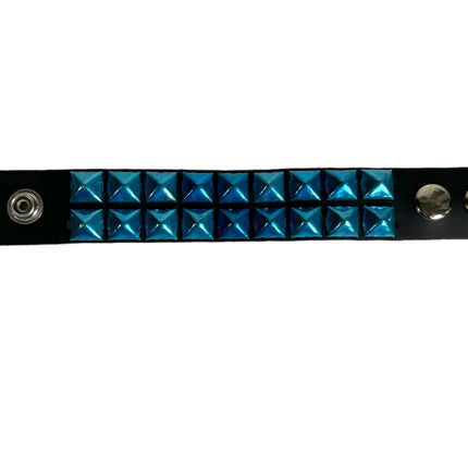 BC112MET 2 ROW 1/2" PYRAMID STUD SNAP BRACELET