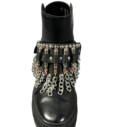 BS109NIC-COP  REAL BULLET CHAIN ROUND STUDDED BOOTSTRAP
